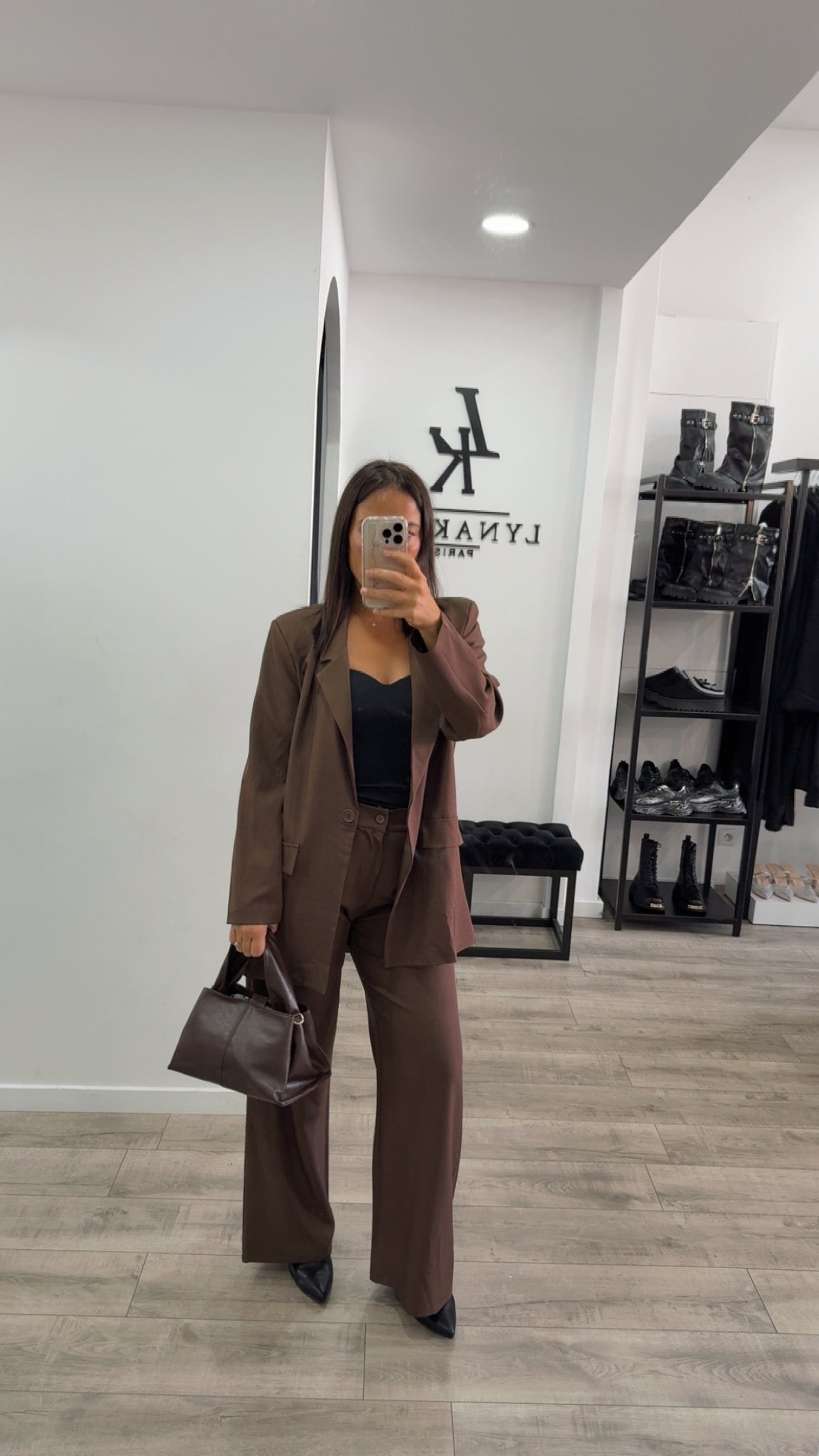 Tailleur over size marron