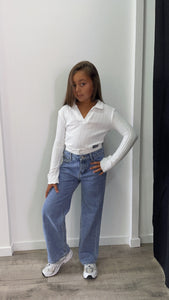 Jeans Mom bandes blanches