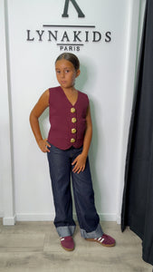 Jeans revers bleu brut