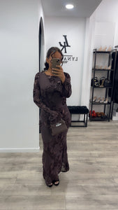 Robe marron longue