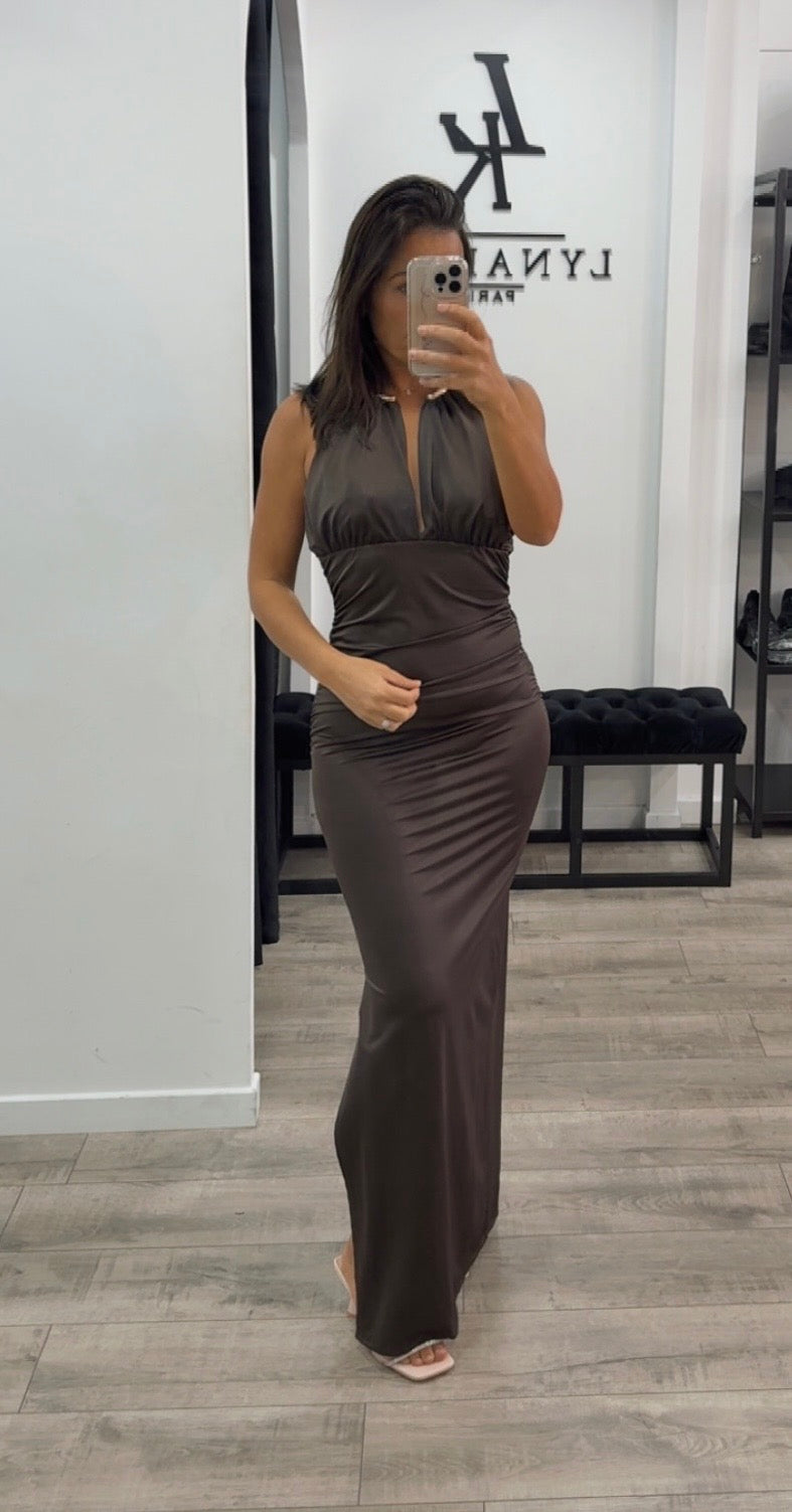 Robe soirée marron