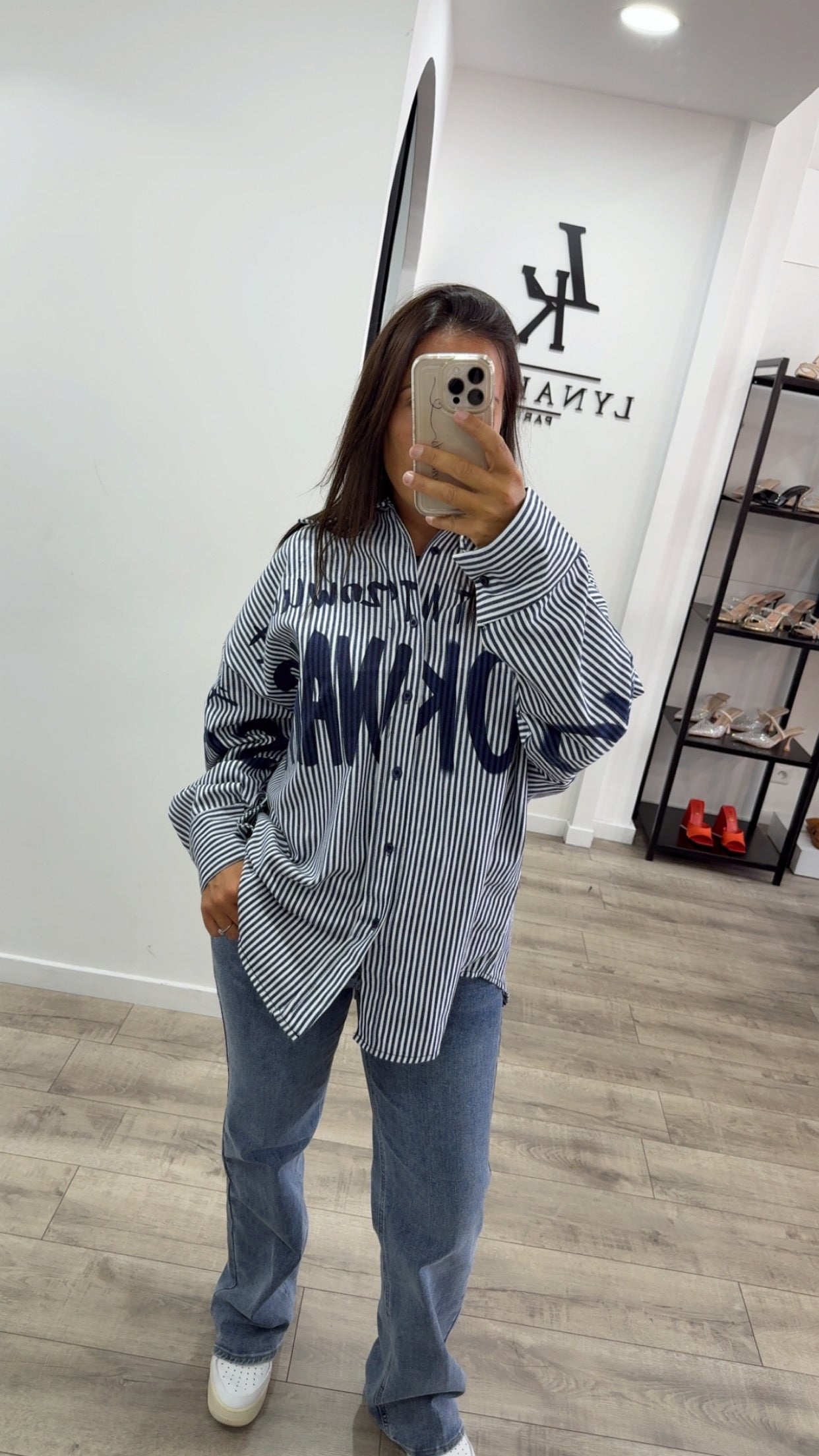 Chemise over size rayure