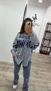 Chemise over size rayure