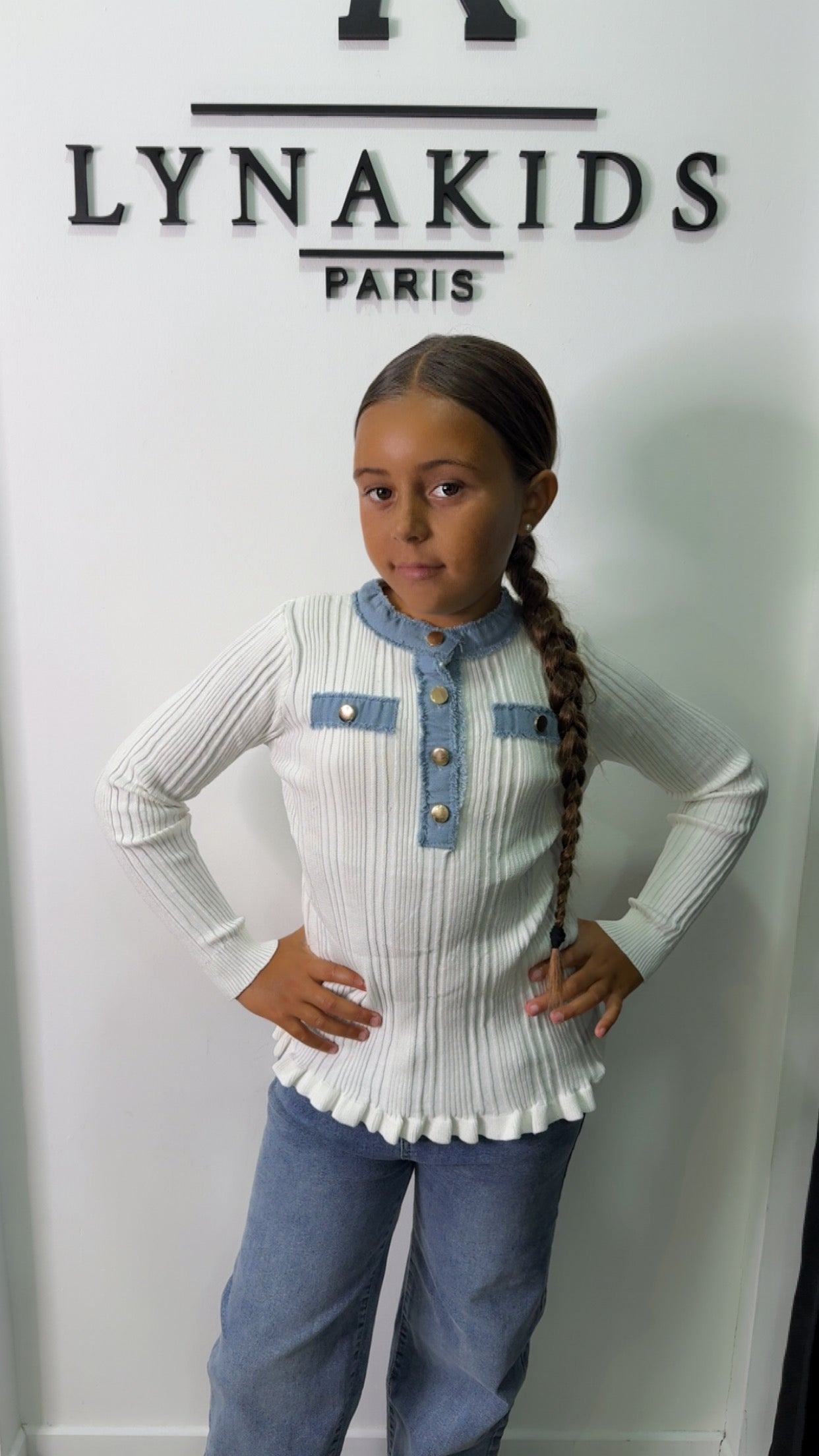 Haut bi matière Blanc jeans