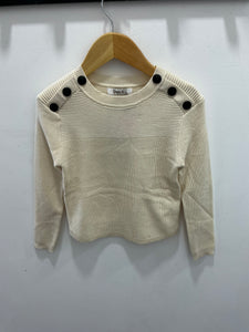 Pull bouton beige