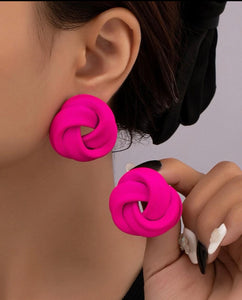 Boucles d’oreilles rose fuchsia