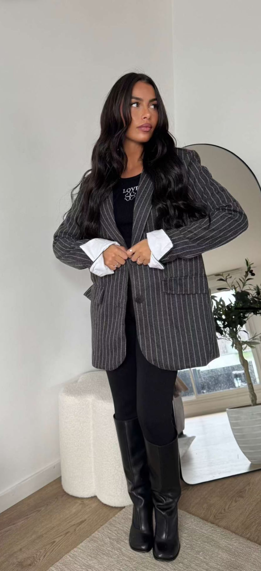 Veste blazer noir rayure