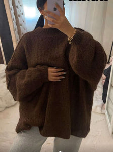 Pull maxi Marron