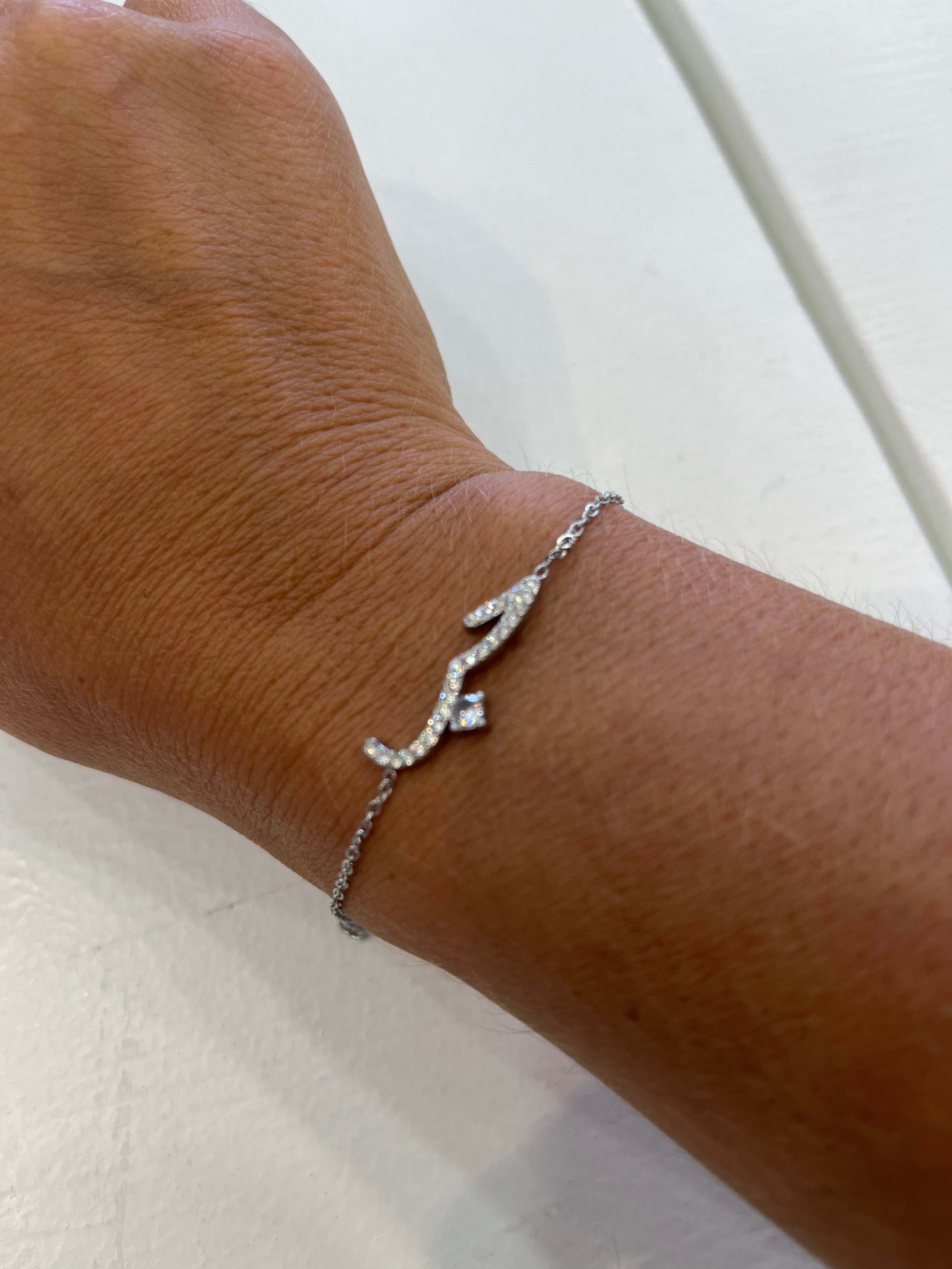 Bracelet Amour strass argenté