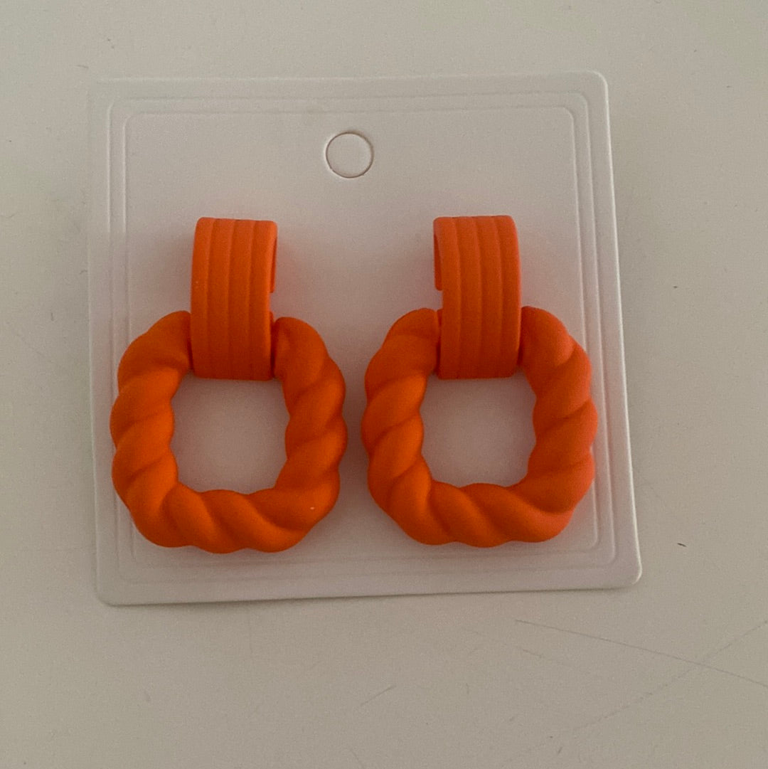 Boucles d’oreilles géométrique orange